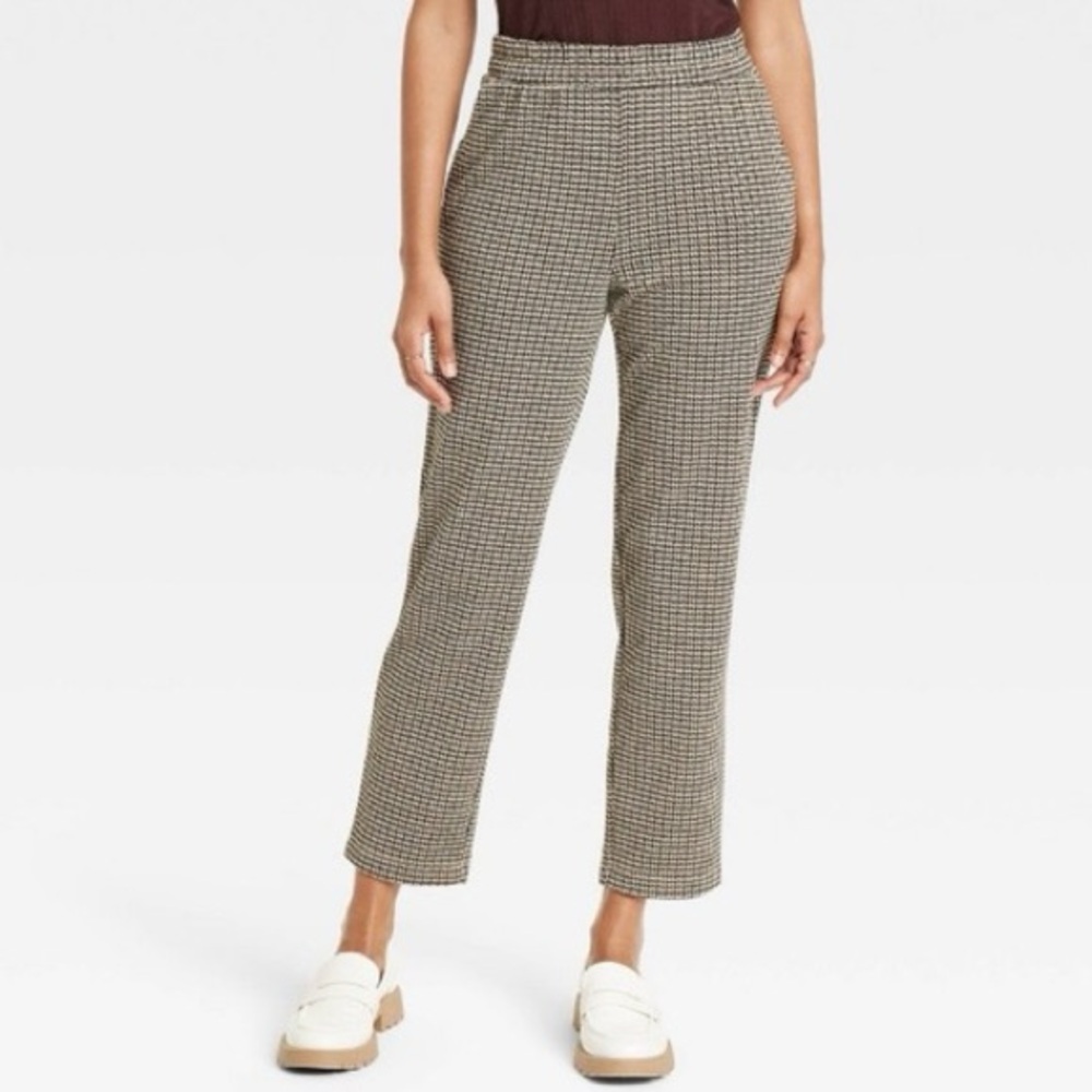 Target A New Day High-Rise Tapered Ankle Knit Houndstooth Pants